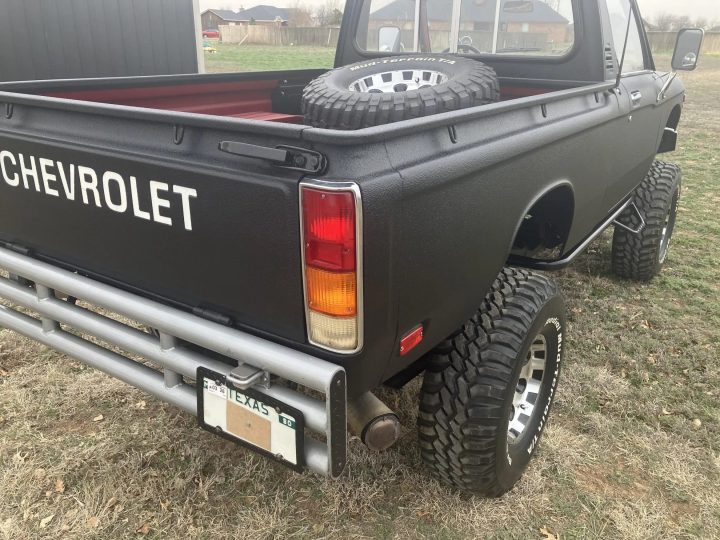 1980 Chevy LUV rear three quarter angle.