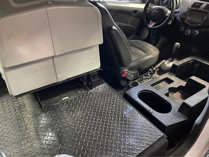 Chevy Spark based Domino's DXP interior.