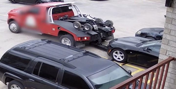 A 2019 Chevy Camaro is towed.