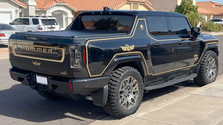 2024 GMC Hummer EV Pickup Bandit rear three quarter angle