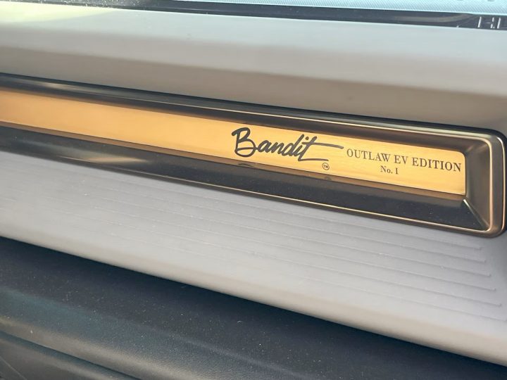 2024 GMC Hummer EV Pickup Bandit dash plaque.