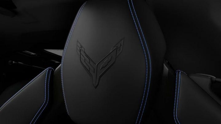 Blue stitching on offer for the 2025 Corvette cabin.