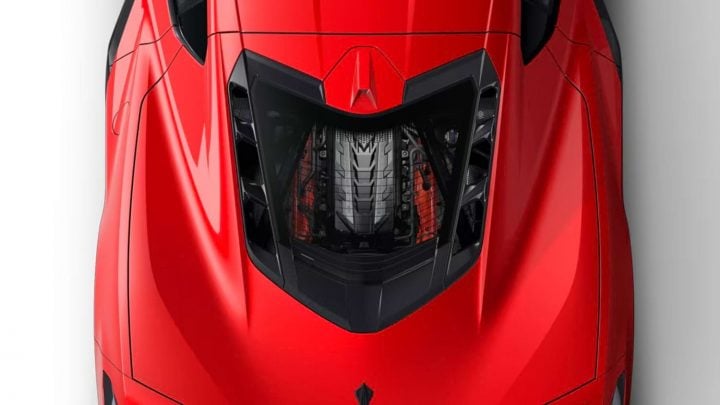 Engine appearance package for the 2025 Corvette.