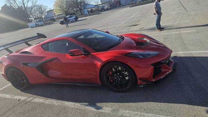 2025 Chevy Corvette ZR1 front three quarter angle.