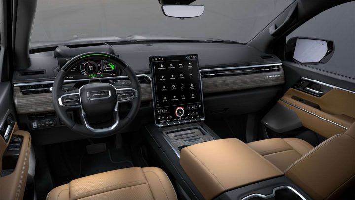 2025 GMC Sierra EV Denali with a Desert Dune interior.