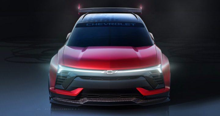 The front end of the Chevy Blazer EV.R racer.