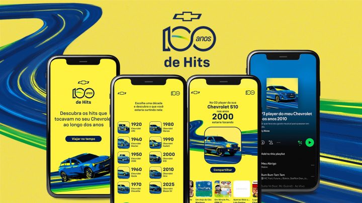 View of the official poster for Chevrolet Brazil's Spotify music campaign.