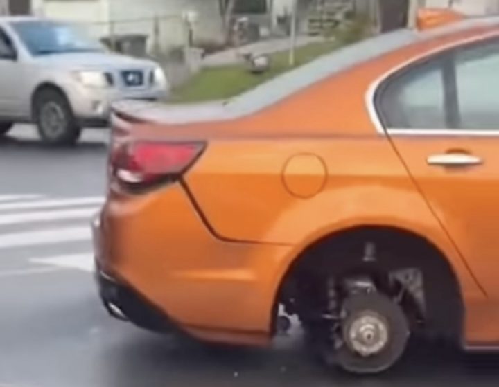 A stripped-down Chevy SS left abandoned in California.