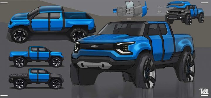 Concept sketch depicting a future Chevy truck.