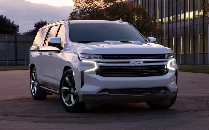 SVE 2025 Yenko/SC Chevy Tahoe front three quarter angle.