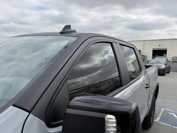 Chevy Silverado ZR2 with fake carbon fiber wrap.
