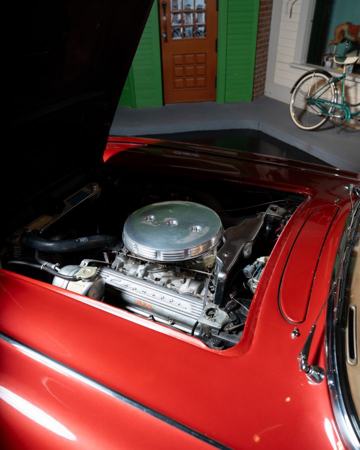 1961 Chevy Corvette engine bay.