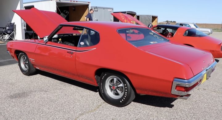 A 1970 Pontiac GT-37 in the pits.