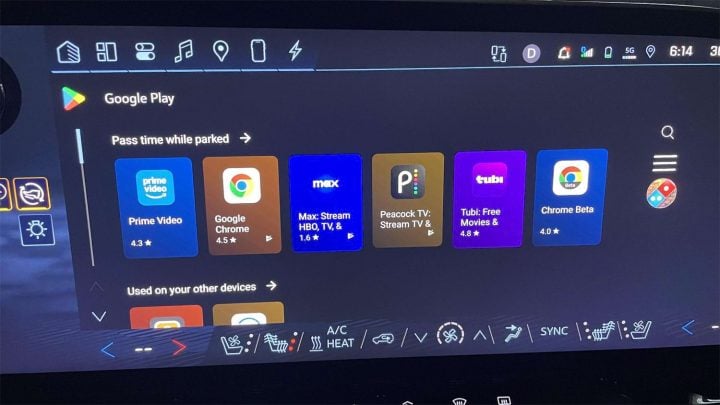 GM infotainment streaming options on offer in the Chevy Blazer EV SS.