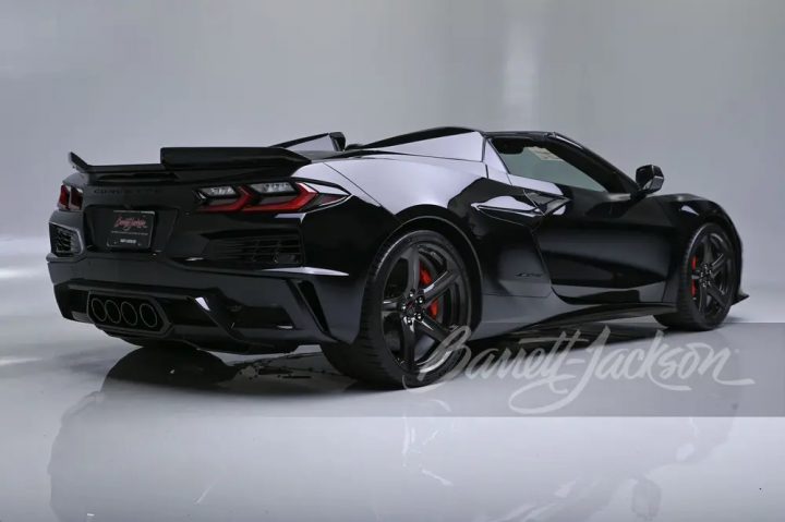 2025 Chevy Corvette Z06 Convertible rear three quarter angle.