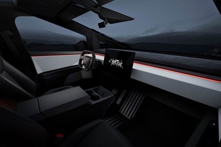 Tesla Cybertruck interior.
