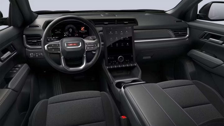 Cockpit view of the 2026 GMC Terrain interior colorways. 