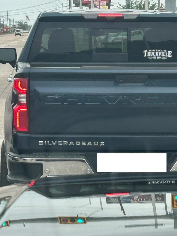 An owner has created a version of the popular Chevy Silverado pickup truck known as the Silveradeaux.