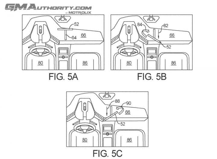GM patent images for an motorized display screen.