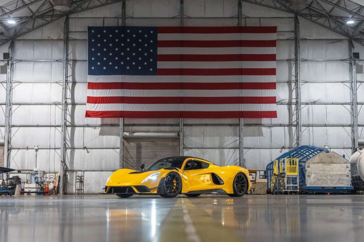 The Hennessey Venom F5 Evolution hypercar.