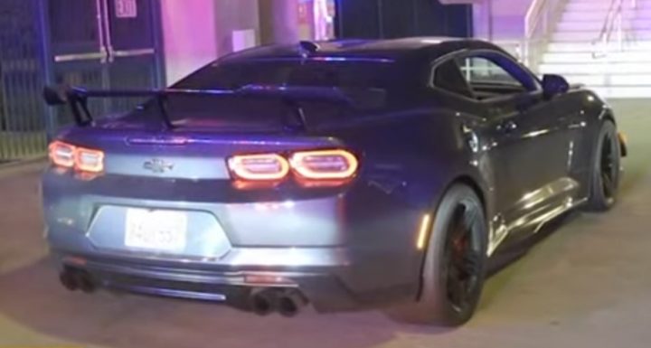 Chevy Camaro ZL1 1LE in Disneyland parking garage.