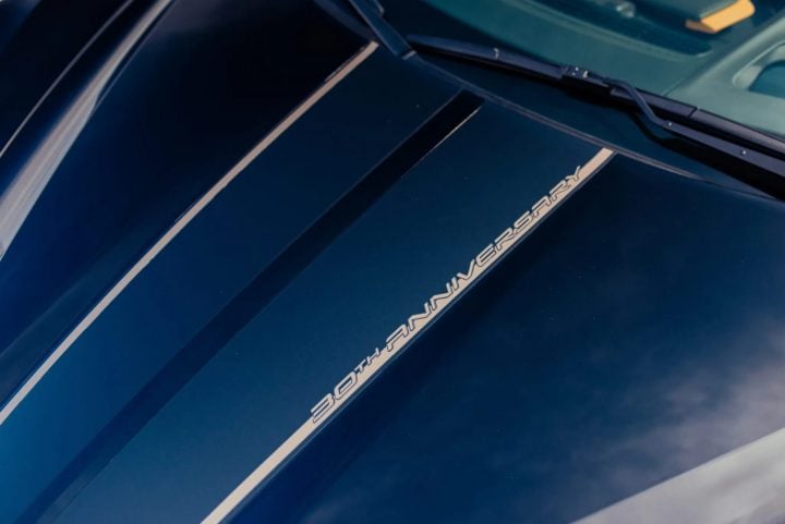 2024 Chevy Corvette Z06 Convertible NCM 30th Anniversary Edition hood stripes.