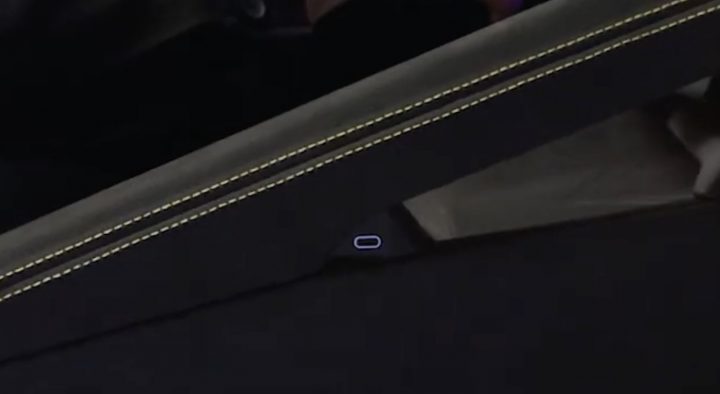 The USB-C charging port in the center console grab handle of the 2026 Corvette.