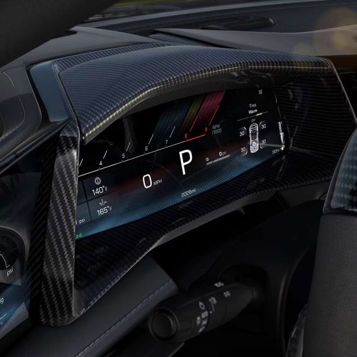 2026 Corvette ZR1 - Driver Instrument Panel Cluster Carbon Fiber Display Hood.