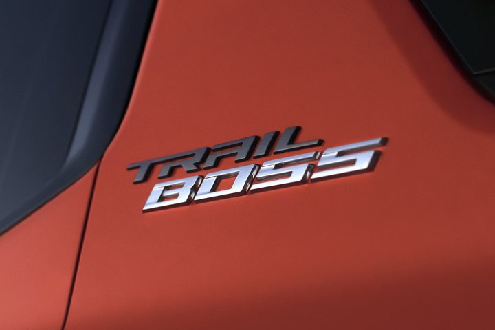 Badging on the 2026 Chevy Silverado EV Trail Boss.