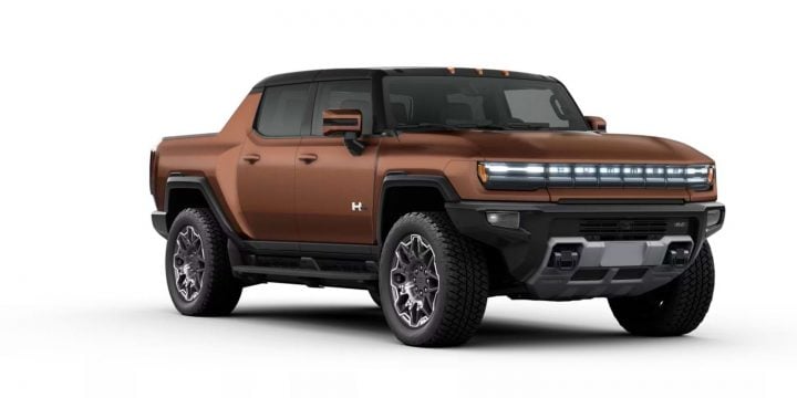 The 2026 GMC Hummer EV in Auburn Matte paint.