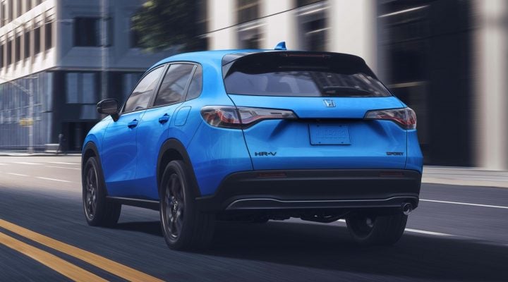 2026 Honda HR-V Sport rear three quarter angle.