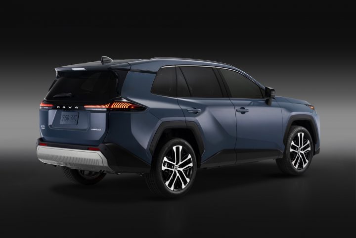 2026 Toyota RAV4 Limited rear three quarter angle.
