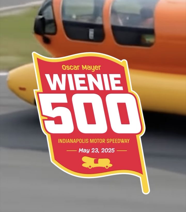 One of the Oscar Mayer wienermobiles at the Indy 500.