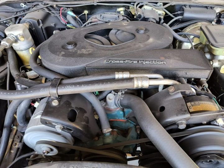 1982 Chevy Camaro Z28 engine bay.