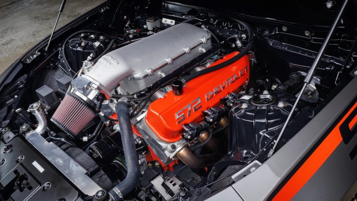 2022 Chevy COPO Camaro engine bay.