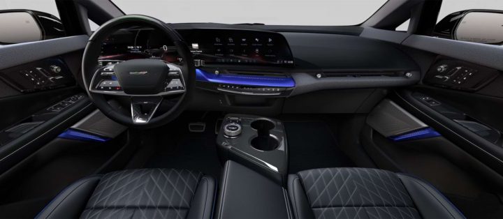 Interior of the 2026 Cadillac Optiq-V.