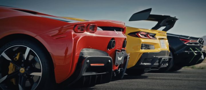 The Corvette ZR1 lines up to race a pair of Italian super cars.
