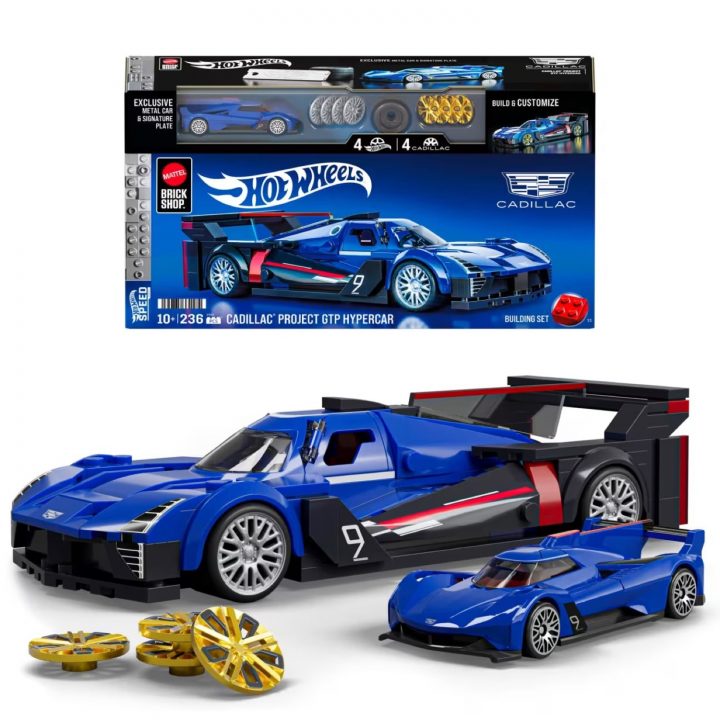 Mattel's Brick Shop Hot Wheels Cadillac Project GTP Hypercar buildable kit.