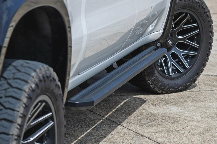 Illuminated running boards available for the GMC Sierra pickup.