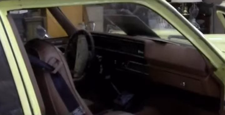 1975 Chevy Vega interior.