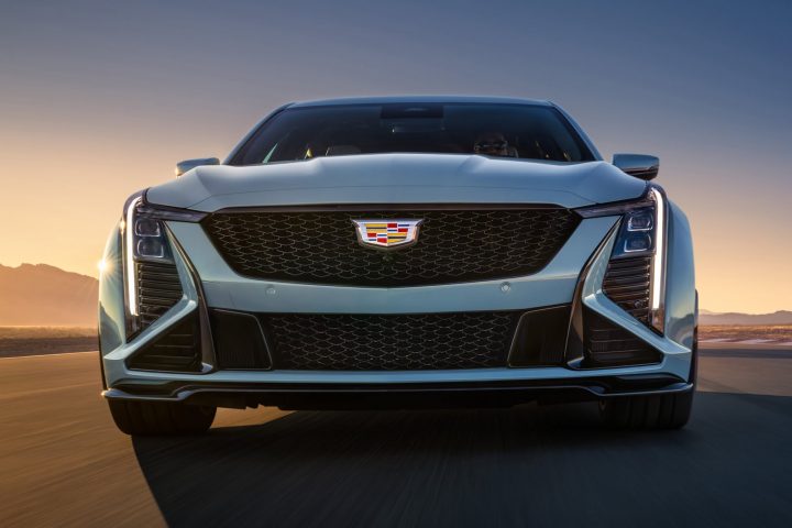 Front end view of the 2025 Cadillac CT5-V Blackwing for the Middle East.