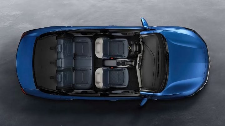 Overhead view of the 2026 Chevy Cruze cabin.