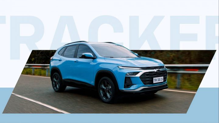 Front three-quarters view of the 2026 Chevy Tracker 100 Years Edition for Brazil.