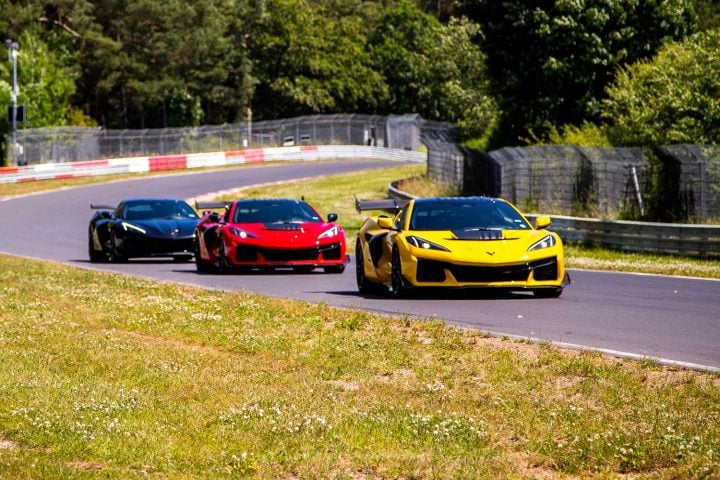C8 Corvette models on the Nürburgring.