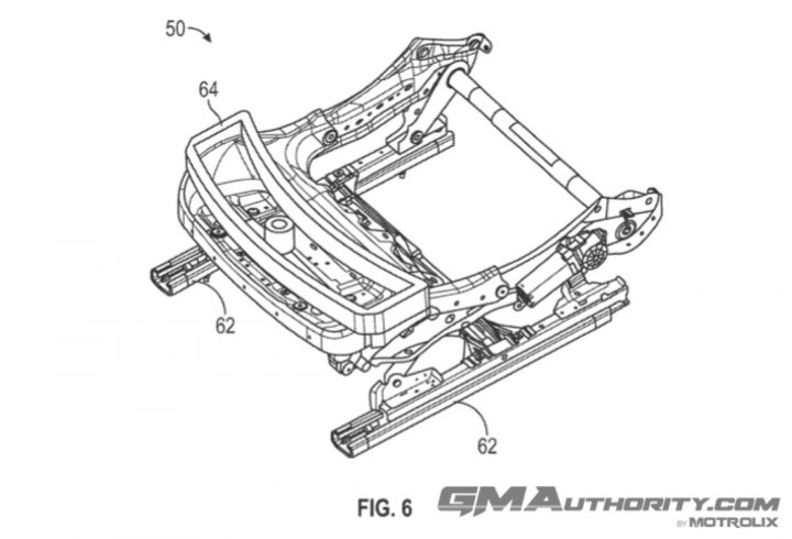 A GM patent image for a swiveling vehicle seat cushion.