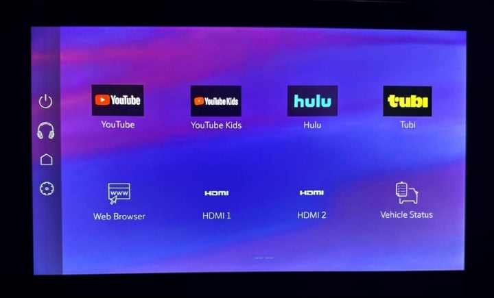 GM vehicle infotainment screen showing multiple streaming service options.